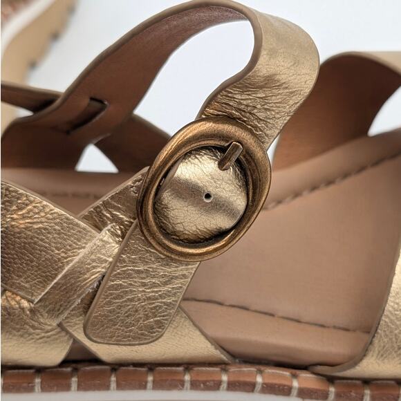 Söfft Ruthie Ankle Strap Platform Wedge Sandals Women's Gold Size US9.5M EU40 - Picture 9 of 10